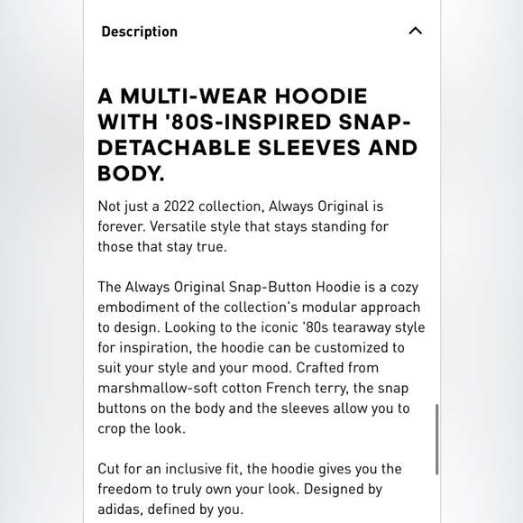 adidas Always Original Snap-Button Hoodie - Picture 9 of 16